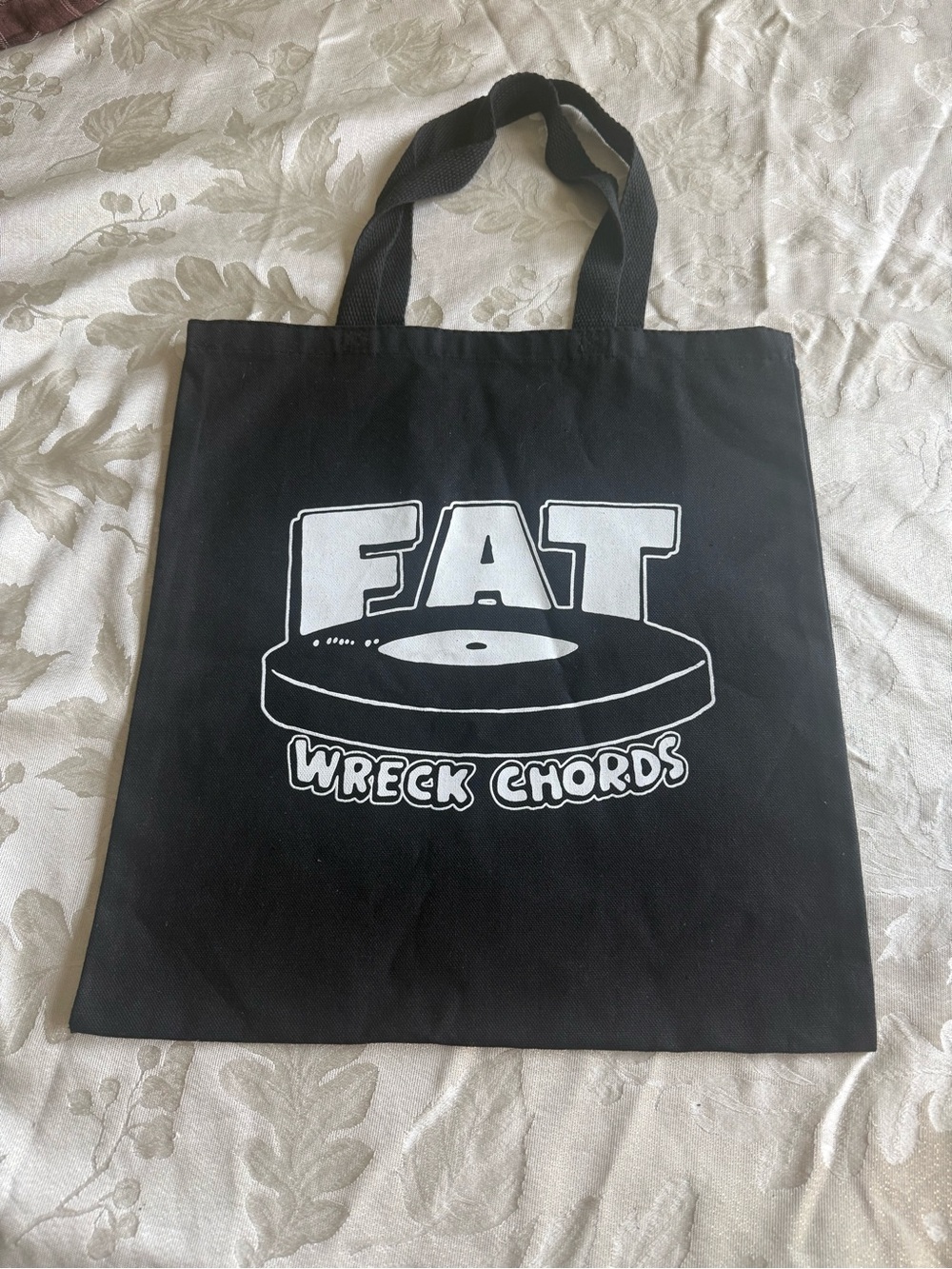 Fat Wreck Chords Black Canvas Tote Bag - Punk Rock Record Carrying Tote